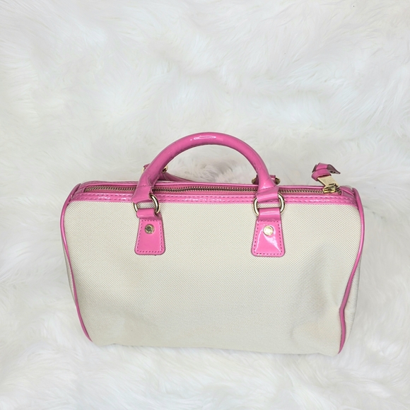 Victoria's Secret Pink and Cream Satchel Bag "Love The Sexist On Earth" NWOT - Picture 10 of 14
